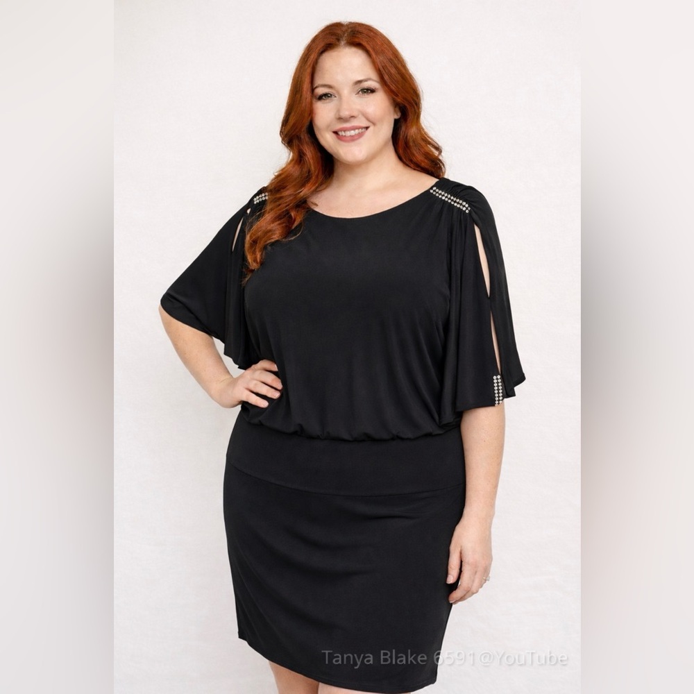 Jessica Black Top with Blue Accent